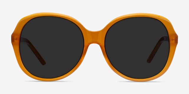 Sheila Mustard AcetateSunglass Frames from EyeBuyDirect, Front View