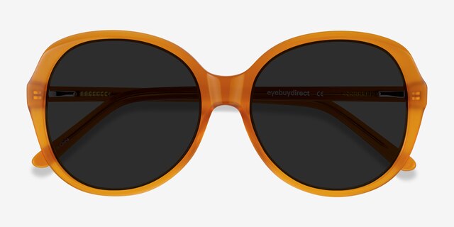 Sheila Mustard AcetateSunglass Frames from EyeBuyDirect, Closed View