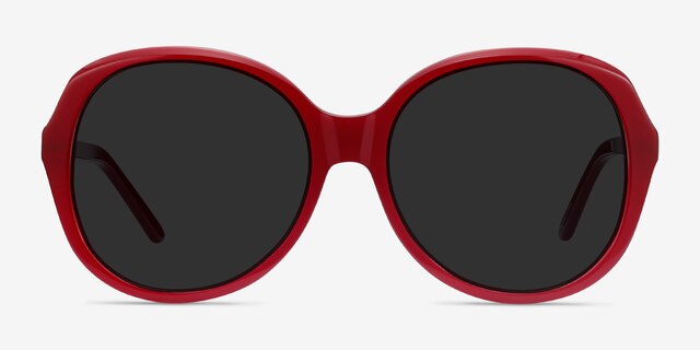 Sheila Burgundy AcetateSunglass Frames from EyeBuyDirect, Front View