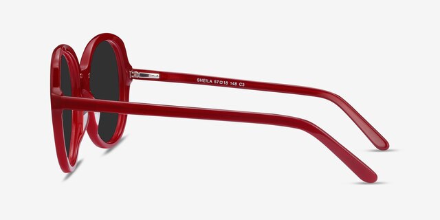 Sheila Burgundy AcetateSunglass Frames from EyeBuyDirect, Side View