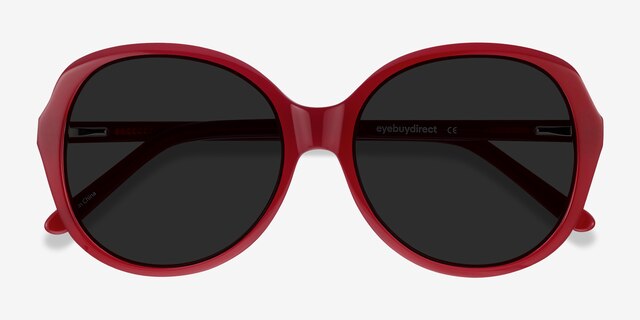 Sheila Burgundy AcetateSunglass Frames from EyeBuyDirect, Closed View