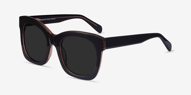 Claudette Dark Coffee AcétateSoleil de Lunette de vue d'EyeBuyDirect, Vue d'Angle
