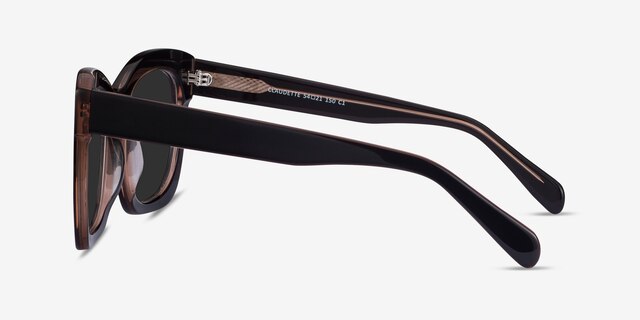 Claudette Dark Coffee AcétateSoleil de Lunette de vue d'EyeBuyDirect, Vue de Côté