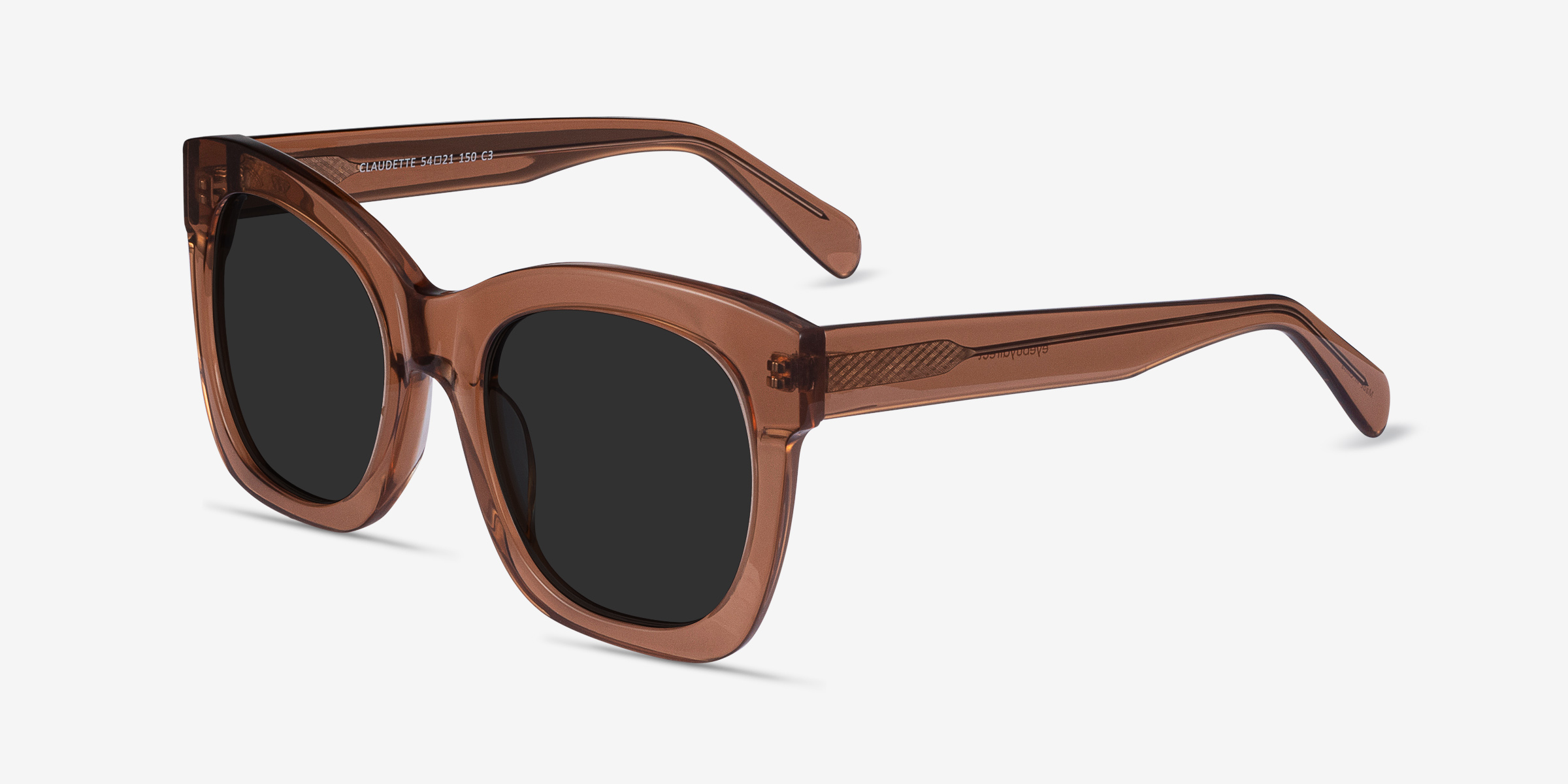 Claudette - Square Clear Brown Frame Sunglasses For Women | Eyebuydirect