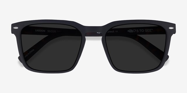 Lagoon Basalt & Warm Tortoise Eco-friendlySunglass Frames from EyeBuyDirect, Closed View