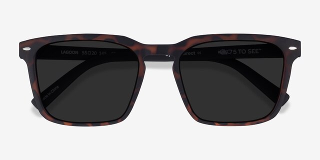 Lagoon Warm Tortoise & Basalt Eco-friendlySunglass Frames from EyeBuyDirect, Closed View