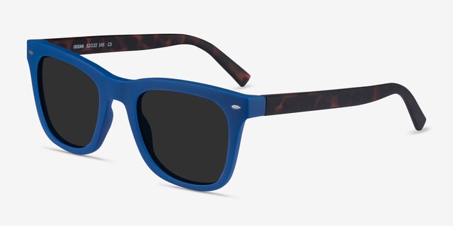 Ocean Atlantic Blue & Warm Tortoise PlasticSunglass Frames from EyeBuyDirect, Angle View