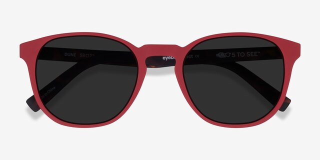 Dune Crimson & Warm Tortoise Eco-friendlySunglass Frames from EyeBuyDirect, Closed View