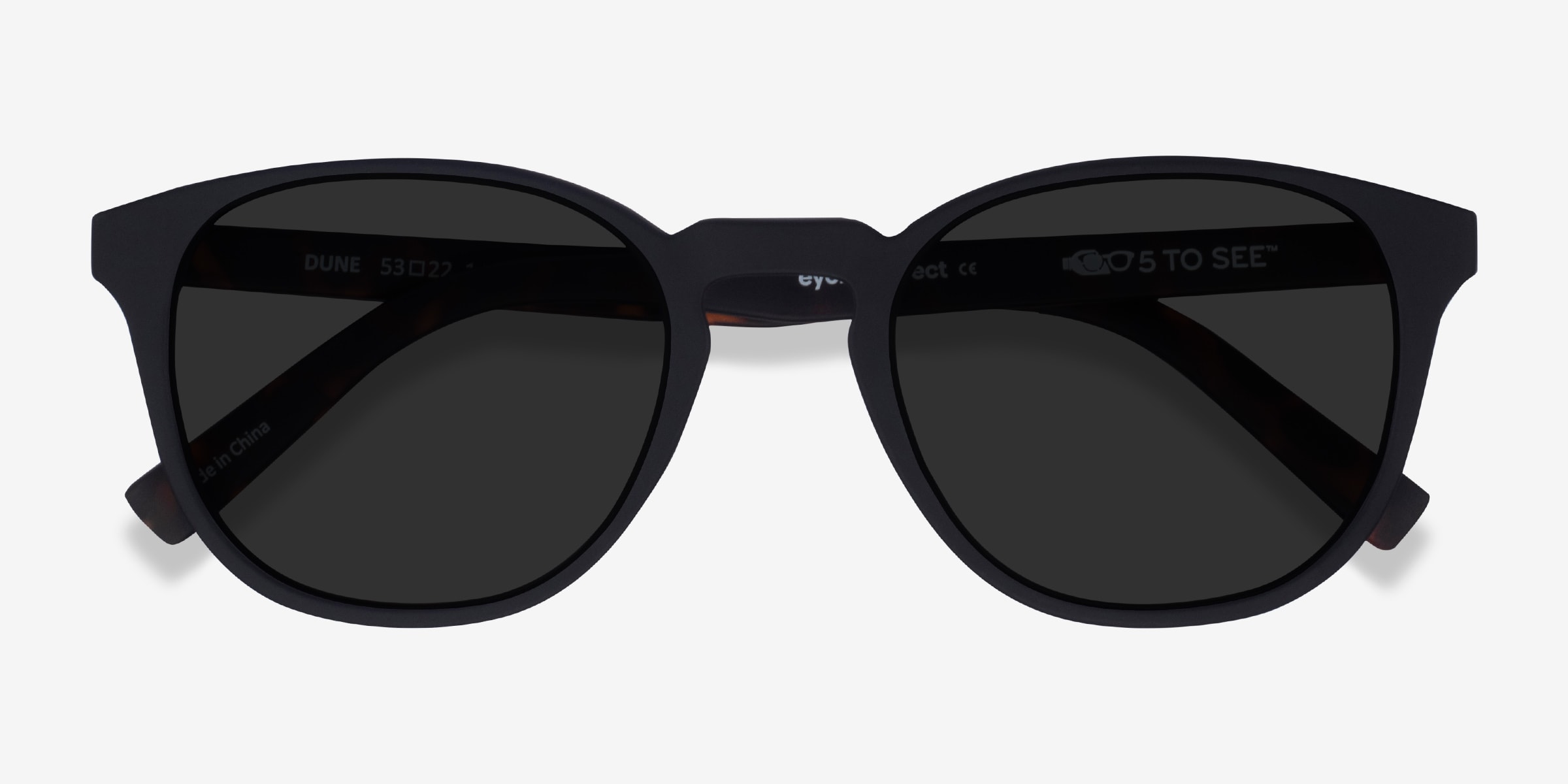 Volterre DUNES Black/Brown Metal Cateye Round Sunglasses Dunes - Black & Brown Tortoise 001 — Volterre main image 3