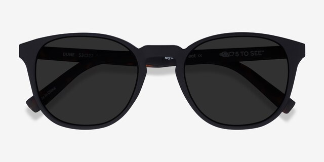 Dune Basalt & Warm Tortoise PlasticSunglass Frames from EyeBuyDirect, Closed View