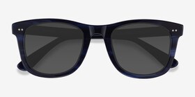 Nevada Blue Striped Acétate Soleil de Lunette de vue d'EyeBuyDirect, Vue Rapprochée