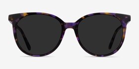 Sun Bardot Floral Tortoise Acétate Soleil de Lunette de vue d'EyeBuyDirect, Vue de Face