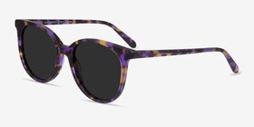 Sun Bardot Floral Tortoise Acétate Soleil de Lunette de vue d'EyeBuyDirect, Vue d'Angle