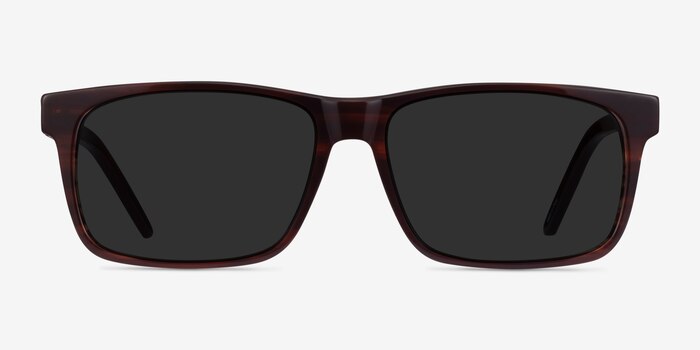 Sun Sydney Brown Striped Acetate Sunglass Frames from EyeBuyDirect