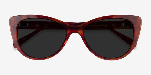 Lamarr Tortoise AcetateSunglass Frames from EyeBuyDirect, Closed View