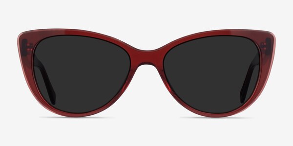 Lamarr - Cat Eye Clear Red Frame Sunglasses For Women | Eyebuydirect