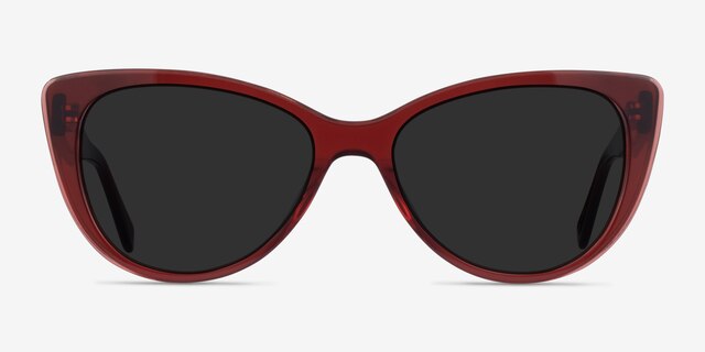 Lamarr Clear Red AcetateSunglass Frames from EyeBuyDirect, Front View