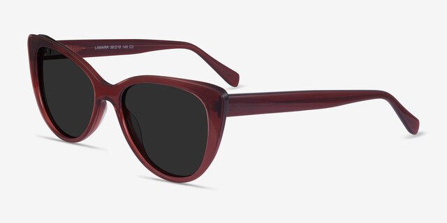 Lamarr Clear Red AcetateSunglass Frames from EyeBuyDirect, Angle View