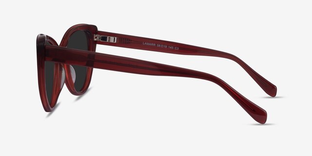 Lamarr Clear Red AcetateSunglass Frames from EyeBuyDirect, Side View