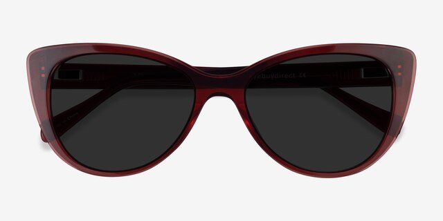 Lamarr Clear Red AcetateSunglass Frames from EyeBuyDirect, Closed View