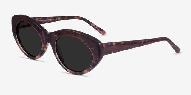 Fabulous Striped Tortoise AcetateSunglass Frames from EyeBuyDirect, Angle View