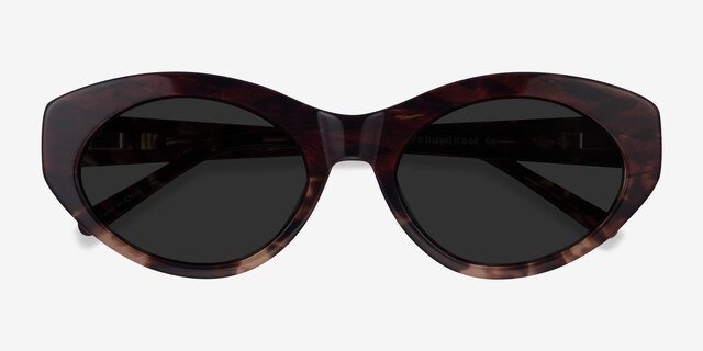 Fabulous Striped Tortoise AcetateSunglass Frames from EyeBuyDirect, Closed View