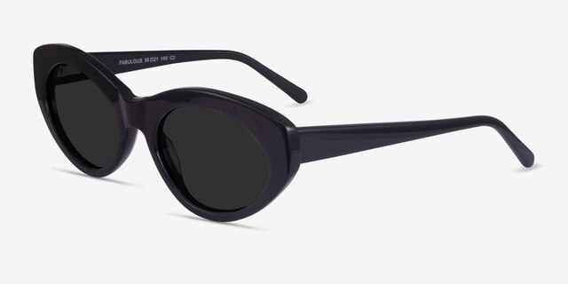Fabulous Black AcetateSunglass Frames from EyeBuyDirect, Angle View