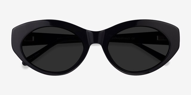 Fabulous Black AcetateSunglass Frames from EyeBuyDirect, Closed View