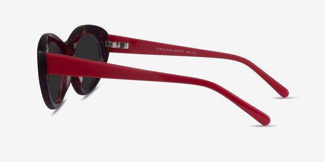 Fabulous Tortoise & Red AcetateSunglass Frames from EyeBuyDirect, Side View