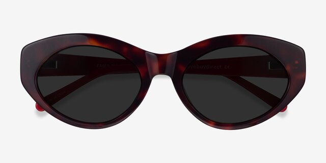 Fabulous Tortoise & Red AcetateSunglass Frames from EyeBuyDirect, Closed View