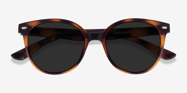 Domino Tortoise PlasticSunglass Frames from EyeBuyDirect, Closed View