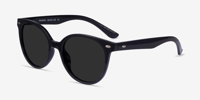 Domino Black PlasticSunglass Frames from EyeBuyDirect, Angle View