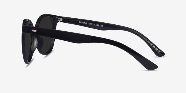 Domino Black PlasticSunglass Frames from EyeBuyDirect, Side View