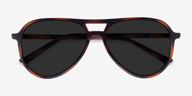 Volcano Tortoise PlasticSunglass Frames from EyeBuyDirect, Closed View