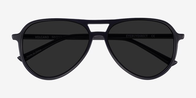 Volcano Black PlasticSunglass Frames from EyeBuyDirect, Closed View