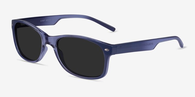 Jump Bleu PlastiqueSoleil de Lunette de vue d'EyeBuyDirect, Vue d'Angle