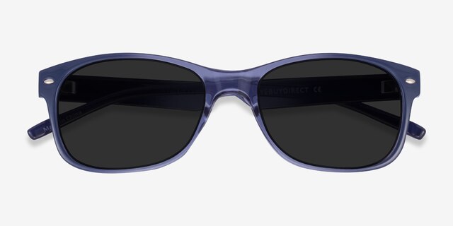 Jump Bleu PlastiqueSoleil de Lunette de vue d'EyeBuyDirect, Vue Rapprochée