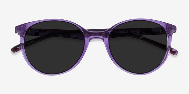 Talent Clear Purple Floral PlasticSunglass Frames from EyeBuyDirect, Closed View