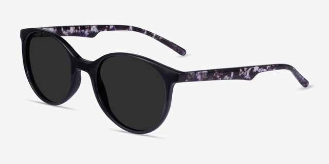 Talent Black Floral PlasticSunglass Frames from EyeBuyDirect, Angle View