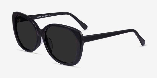 Sherry Black AcetateSunglass Frames from EyeBuyDirect, Angle View