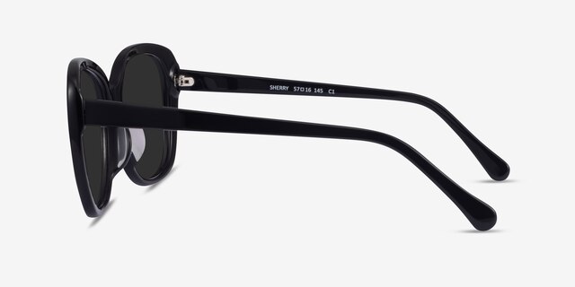 Sherry Black AcetateSunglass Frames from EyeBuyDirect, Side View
