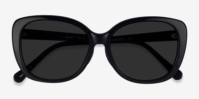 Sherry Black AcetateSunglass Frames from EyeBuyDirect, Closed View