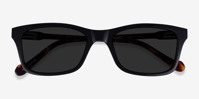 Tennis Black Tortoise AcetateSunglass Frames from EyeBuyDirect, Closed View
