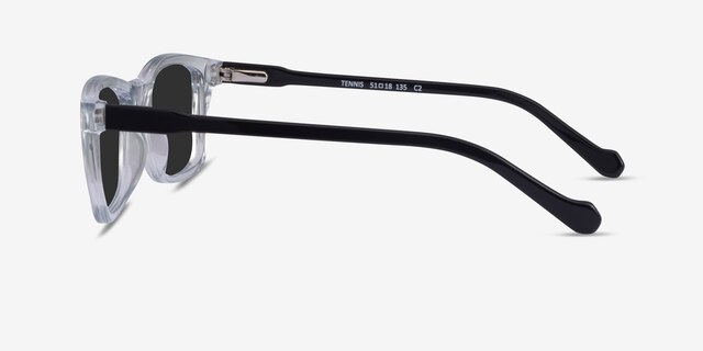 Tennis Clear Black AcétateSoleil de Lunette de vue d'EyeBuyDirect, Vue de Côté