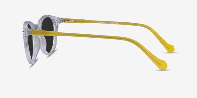 Origami Clear Yellow AcetateSunglass Frames from EyeBuyDirect, Side View