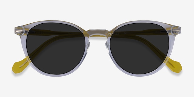 Origami Clear Yellow AcetateSunglass Frames from EyeBuyDirect, Closed View
