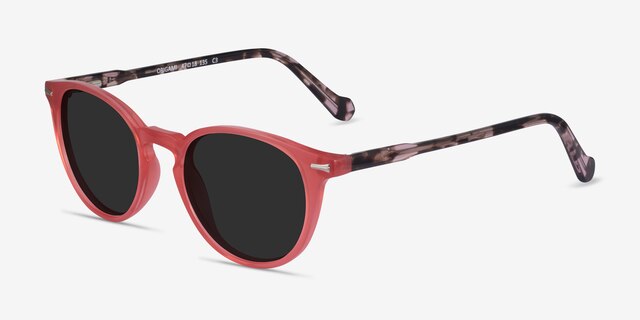 Origami Coral Tortoise AcetateSunglass Frames from EyeBuyDirect, Angle View