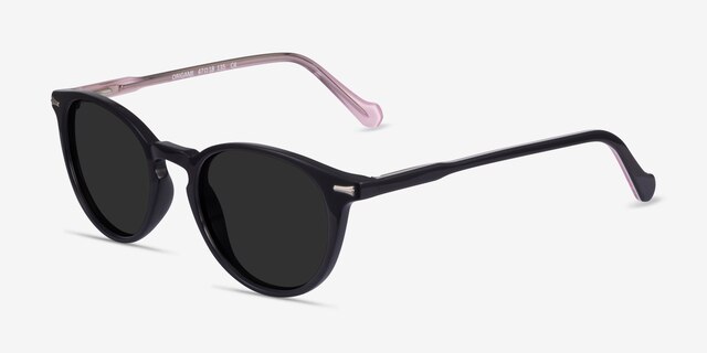 Origami Black Pink AcétateSoleil de Lunette de vue d'EyeBuyDirect, Vue d'Angle