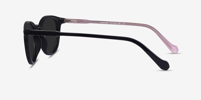 Origami Black Pink AcétateSoleil de Lunette de vue d'EyeBuyDirect, Vue de Côté