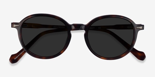Ice Cream Tortoise AcetateSunglass Frames from EyeBuyDirect, Closed View